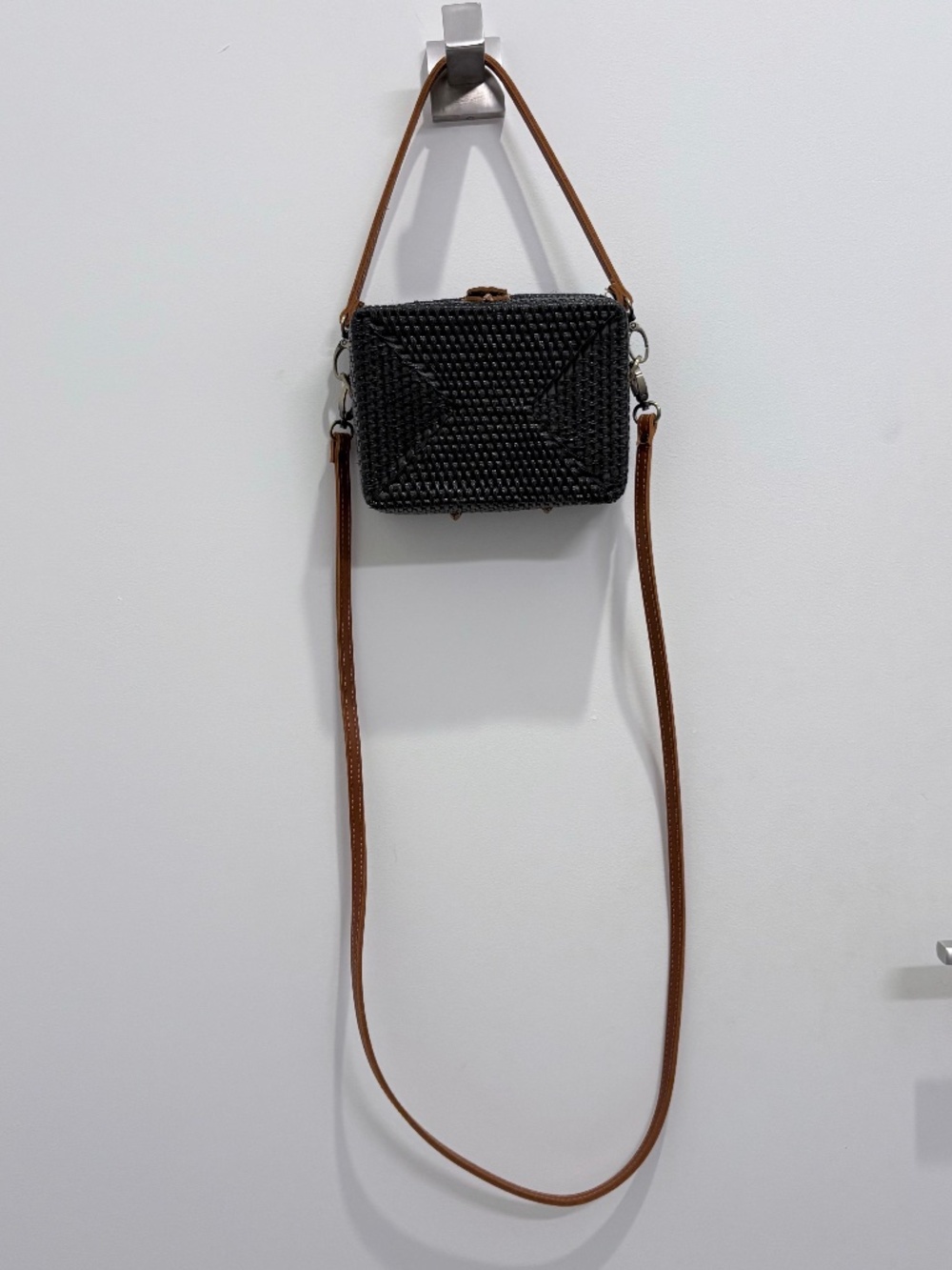 Anthropologie Boxy Rattan Crossbody Bag - Picture 16 of 16